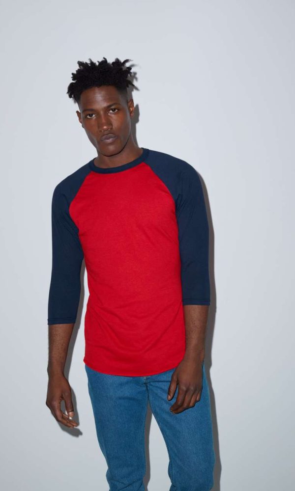 UNISEX POLY-COTTON 3/4 SLEEVE RAGLAN T-SHIRT