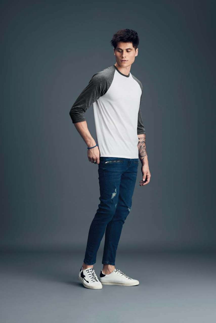 ADULT TRI-BLEND ¾ SLEEVE RAGLAN TEE - Slika 8