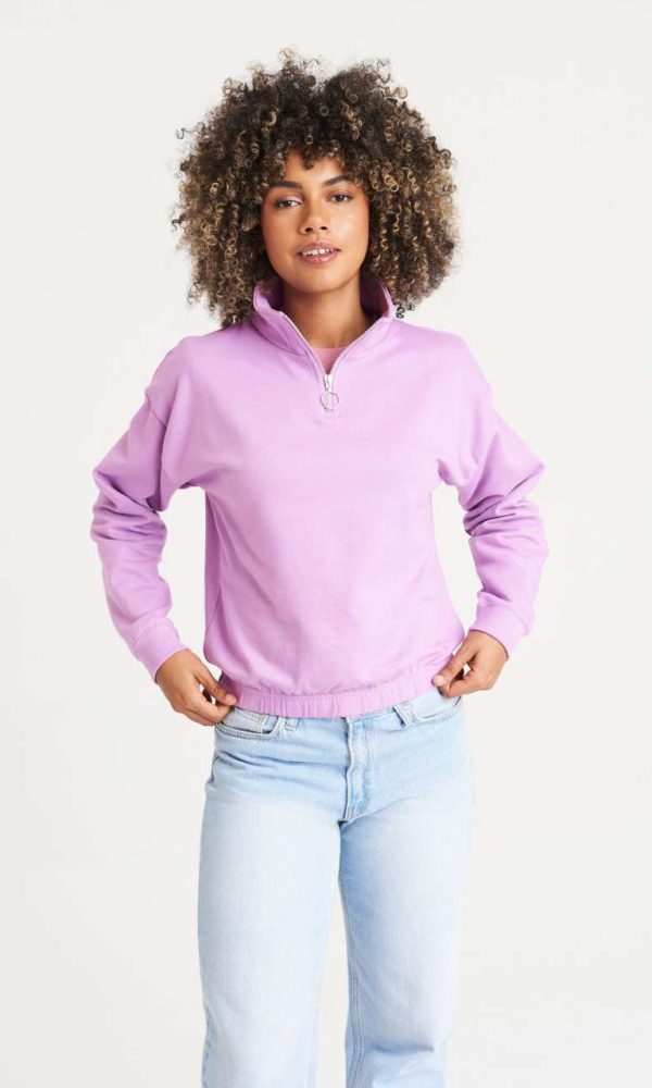 WOMEN'S CROPPED 1/4 ZIP SWEAT