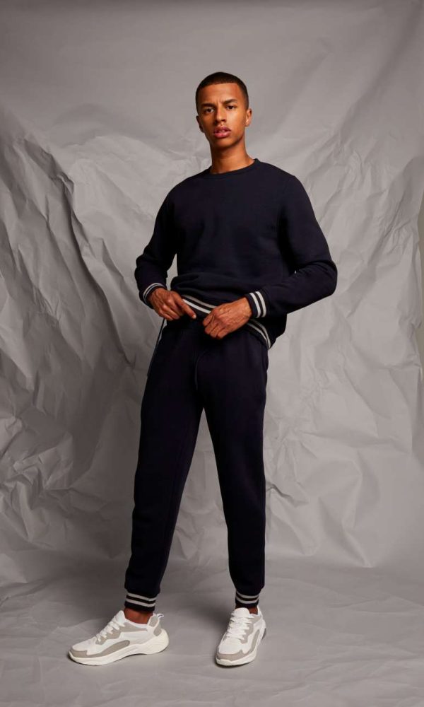 JOGGERS WITH STRIPED CUFFS