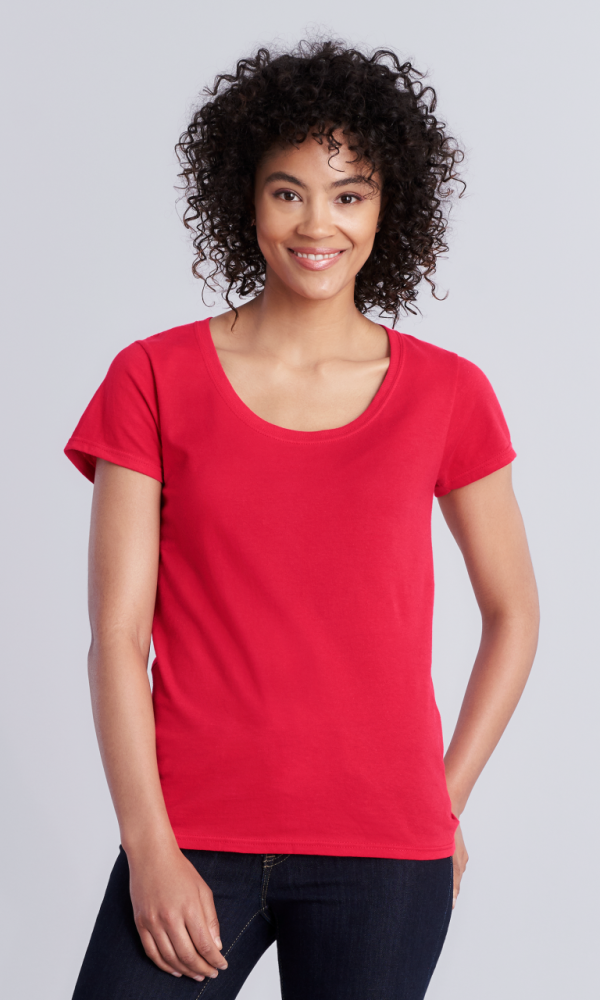 SOFTSTYLE® LADIES' DEEP SCOOP T-SHIRT