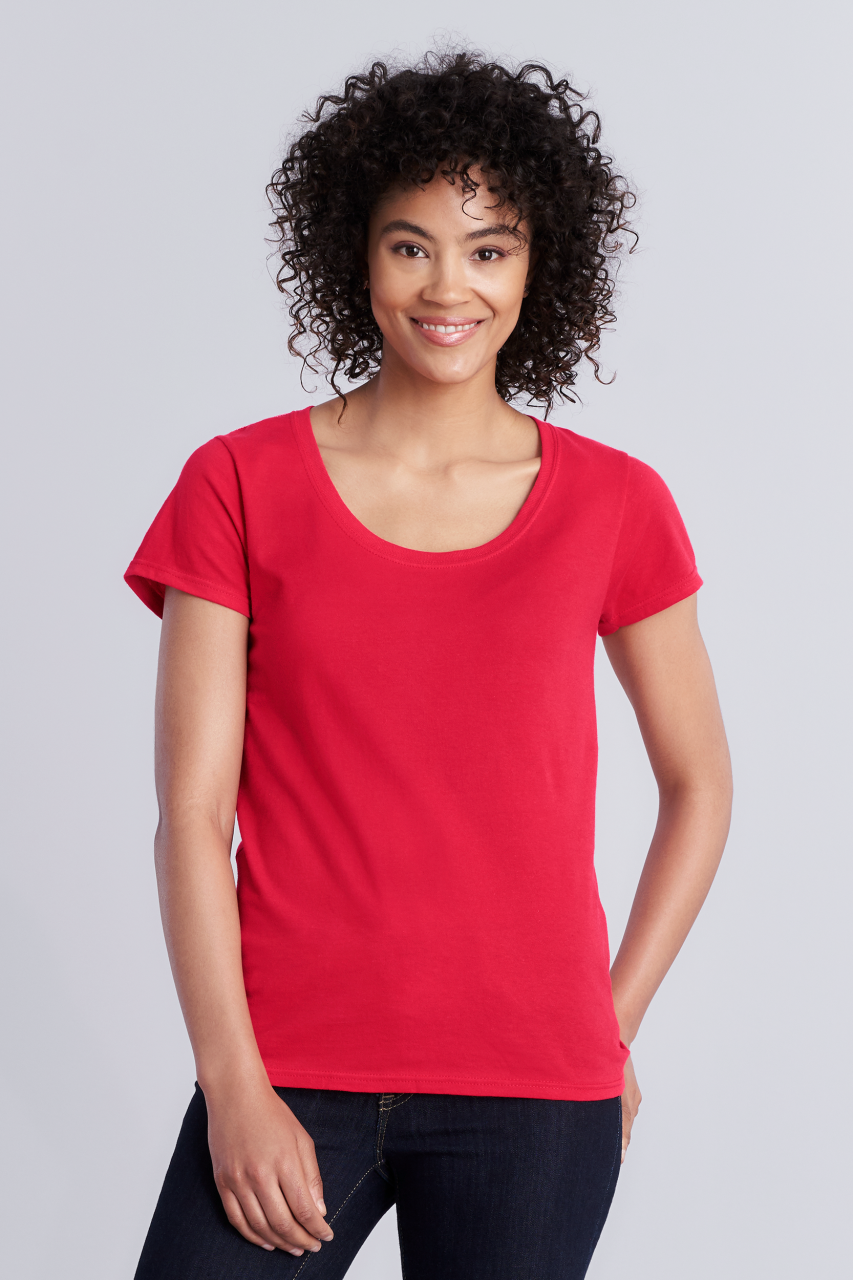 SOFTSTYLE® LADIES' DEEP SCOOP T-SHIRT