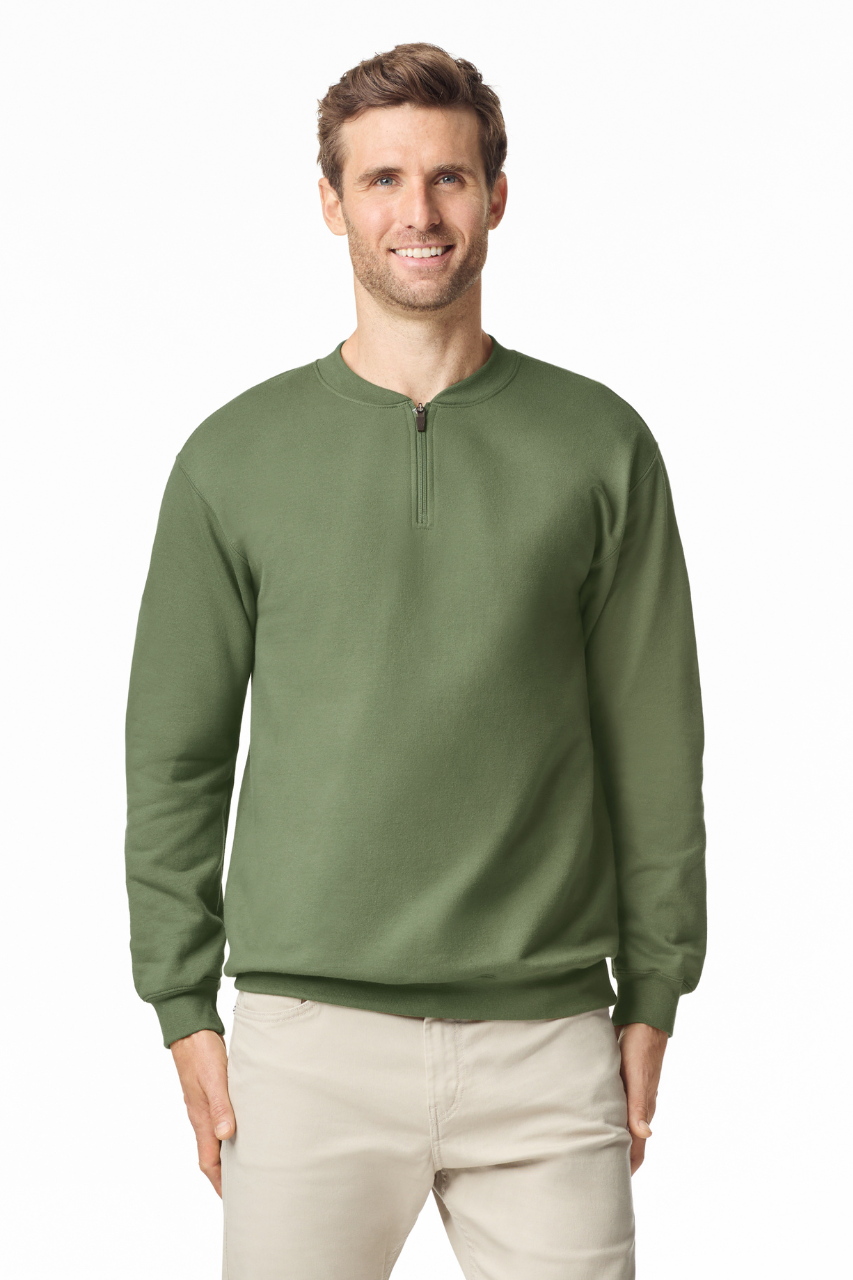 SOFTSTYLE MIDWEIGHT ADULT FLEECE 1/4 ZIP SWEATSHIRT