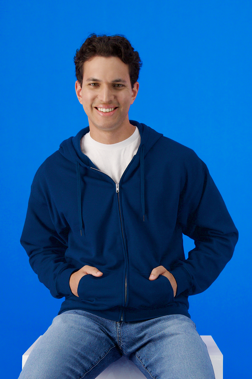 SOFTSTYLE® MIDWEIGHT FLEECE ADULT FULL ZIP HOODED SWEATSHIRT - Slika 5