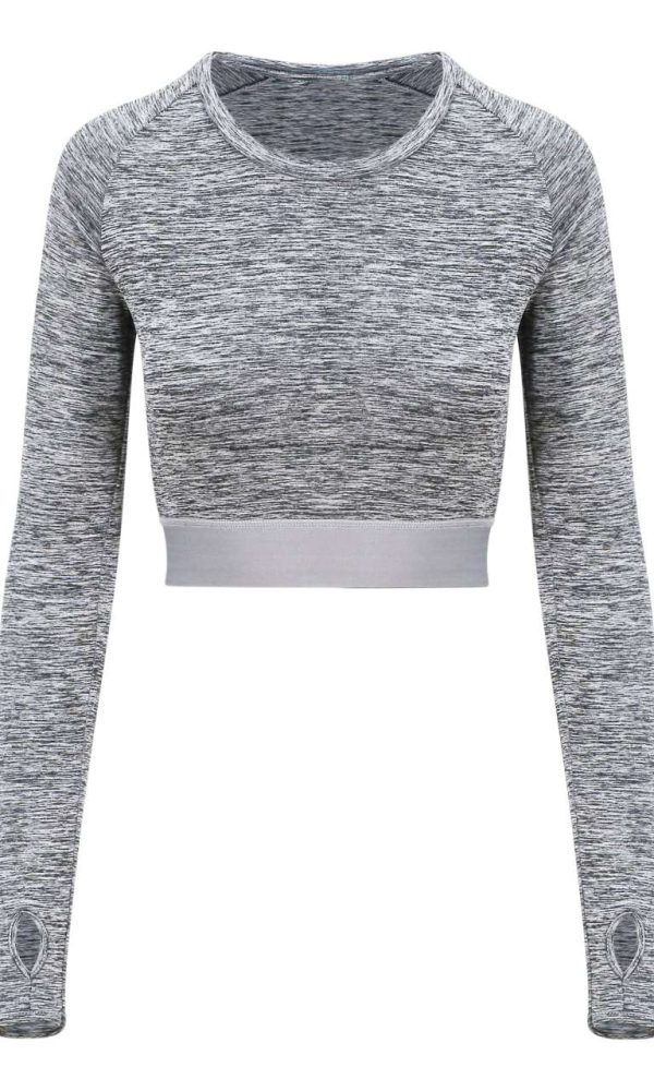 WOMEN'S LONG SLEEVE CROP T