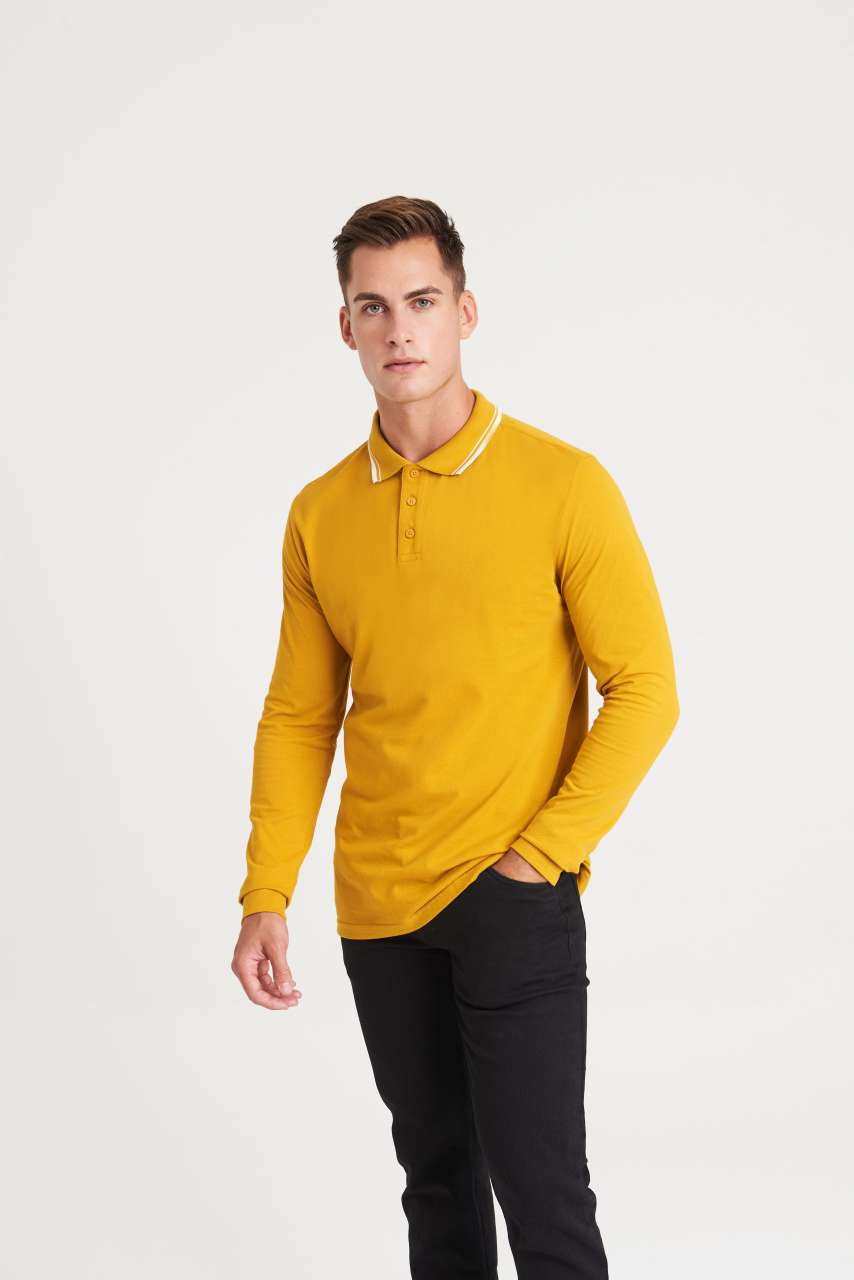 LONG SLEEVE TIPPED 100 POLO