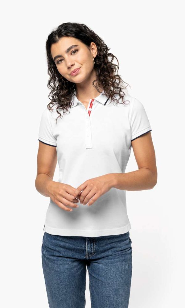 LADIES' SHORT-SLEEVED PIQUÉ KNIT POLO SHIRT