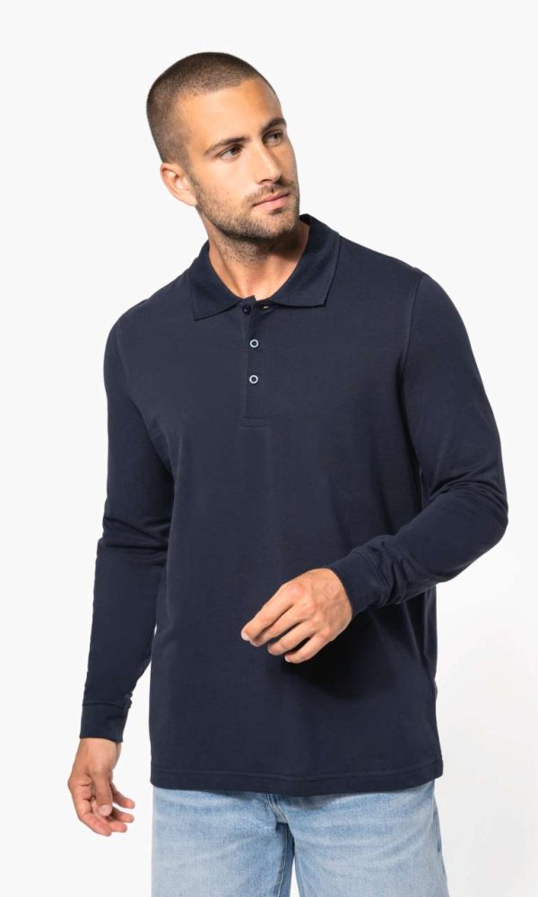 MEN'S LONG-SLEEVED PIQUÉ POLO SHIRT