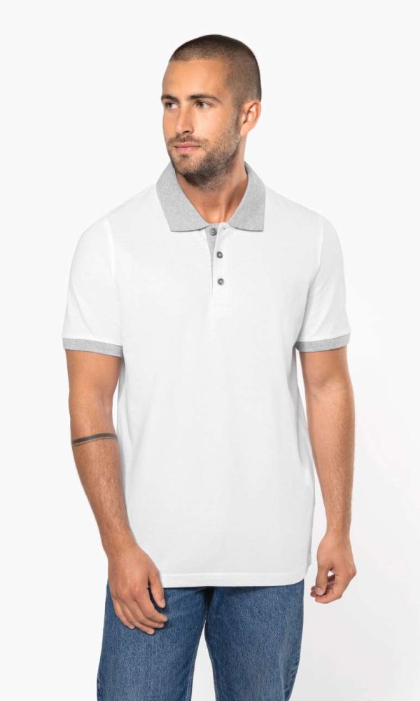 MEN'S TWO-TONE PIQUÉ POLO SHIRT