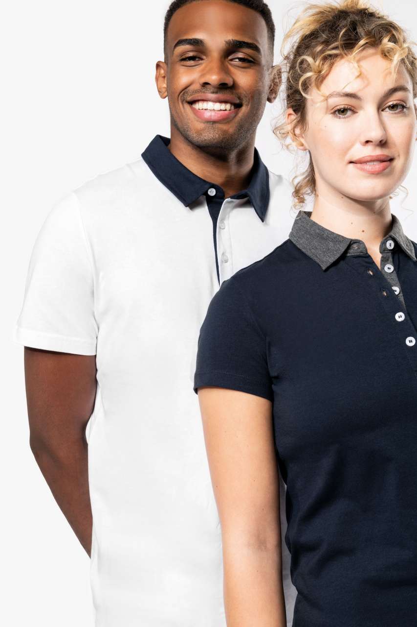 LADIES' TWO-TONE JERSEY POLO SHIRT - Slika 2