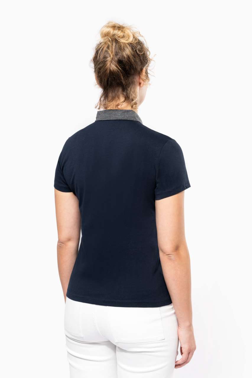 LADIES' TWO-TONE JERSEY POLO SHIRT - Slika 3