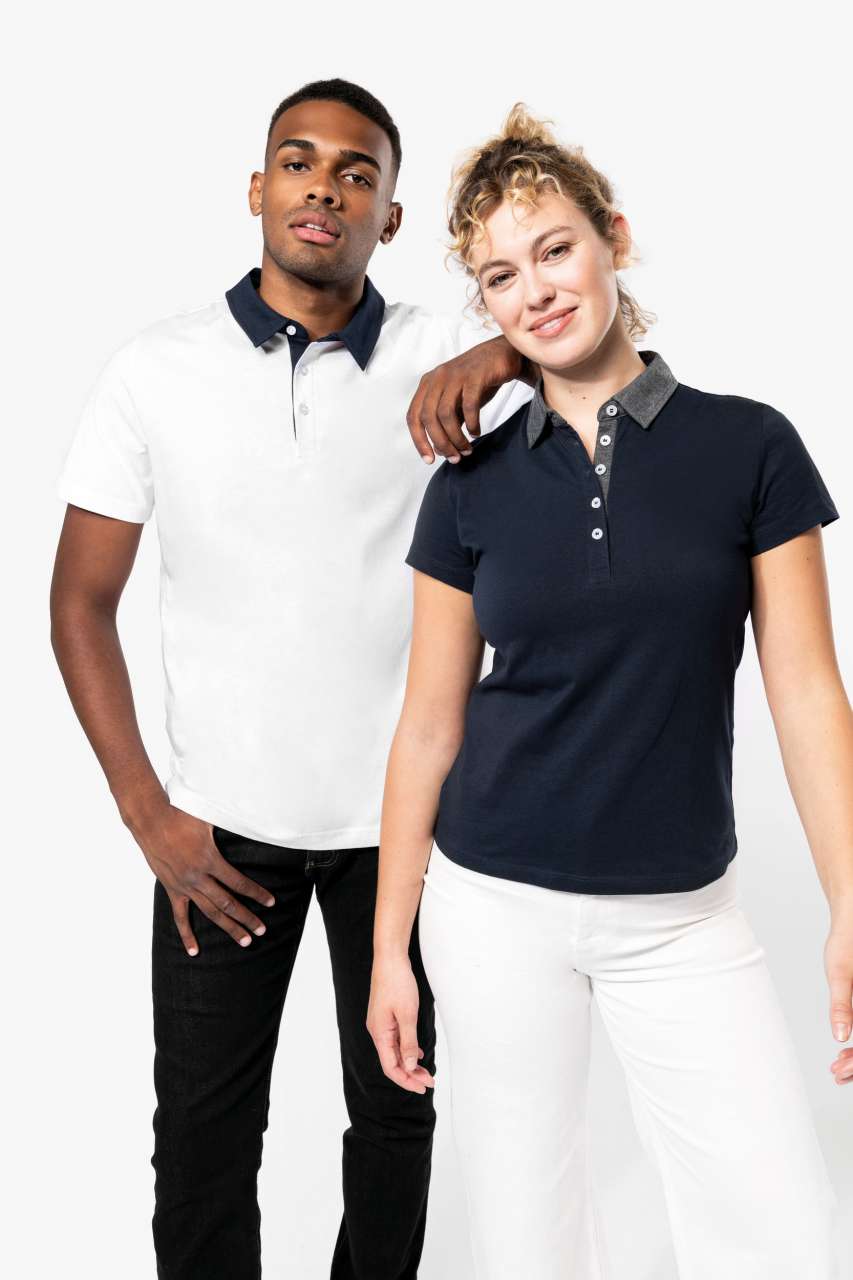 LADIES' TWO-TONE JERSEY POLO SHIRT - Slika 5