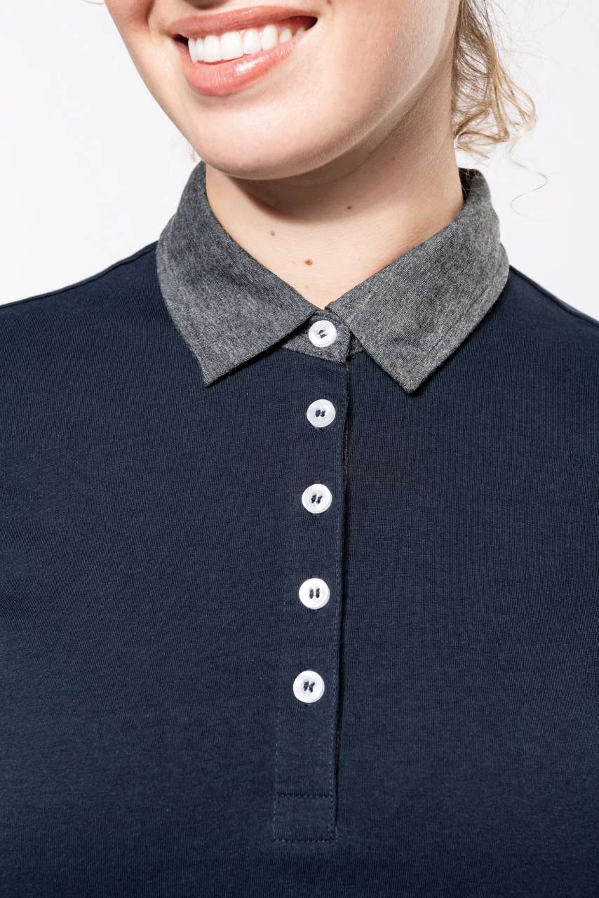 LADIES' TWO-TONE JERSEY POLO SHIRT - Slika 9