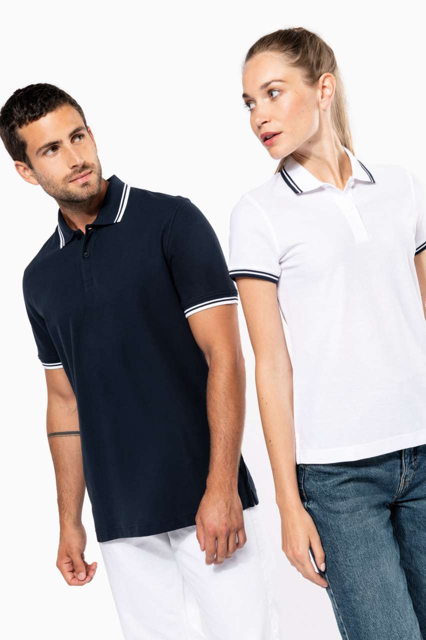 LADIE'S SHORT-SLEEVED POLOSHIRT WITH CONTRASTING PIPING - Slika 3