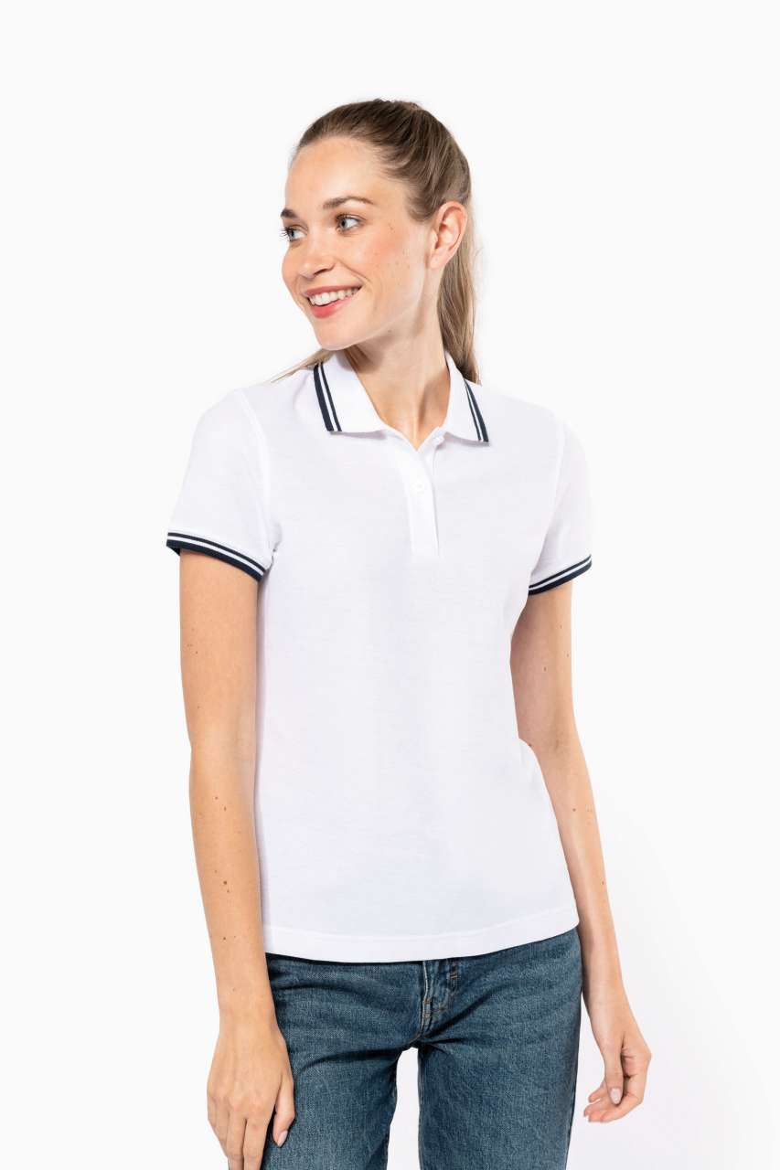 LADIE'S SHORT-SLEEVED POLOSHIRT WITH CONTRASTING PIPING - Slika 5