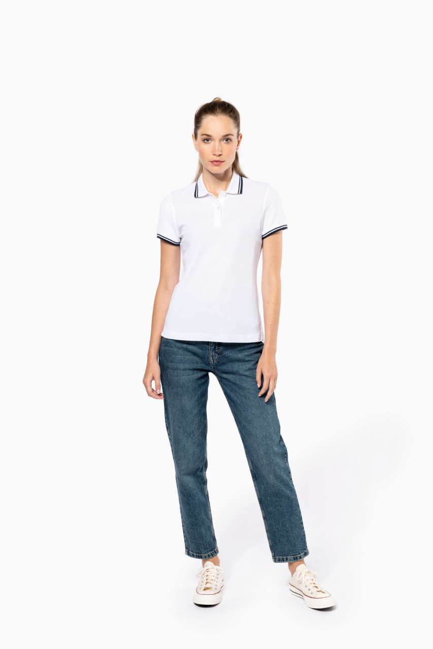 LADIE'S SHORT-SLEEVED POLOSHIRT WITH CONTRASTING PIPING - Slika 8