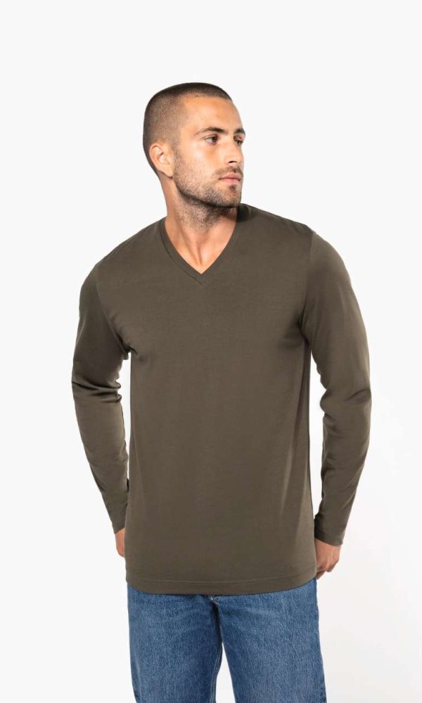 MEN'S LONG-SLEEVED V-NECK T-SHIRT