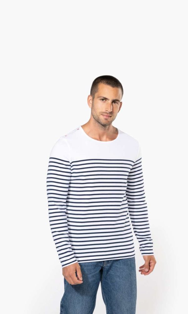 MEN’S LONG-SLEEVED BRETON STRIPE TOP