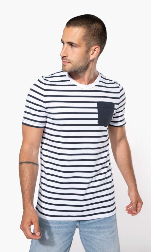 STRIPED SHORT SLEEVE SAILOR T-SHIRT WITH POCKET