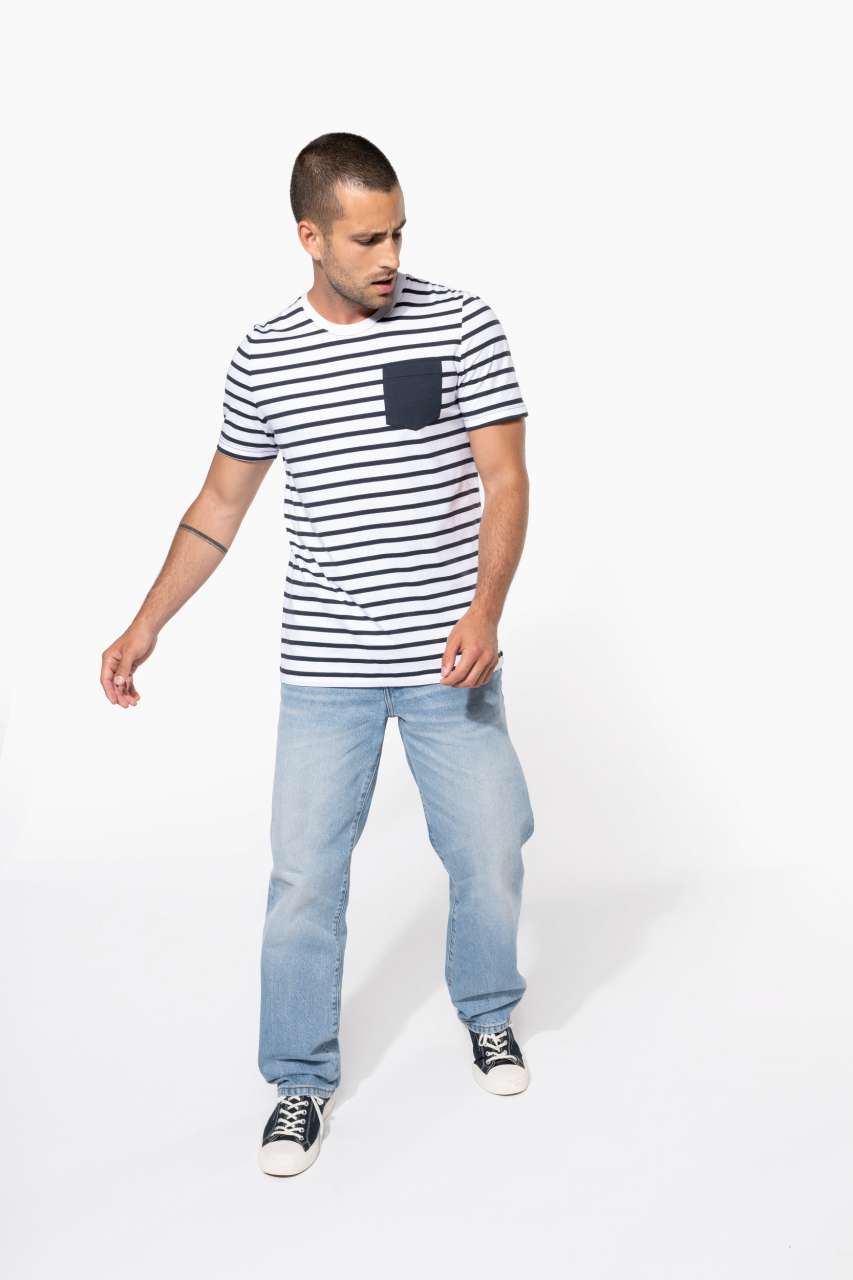 STRIPED SHORT SLEEVE SAILOR T-SHIRT WITH POCKET - Slika 4