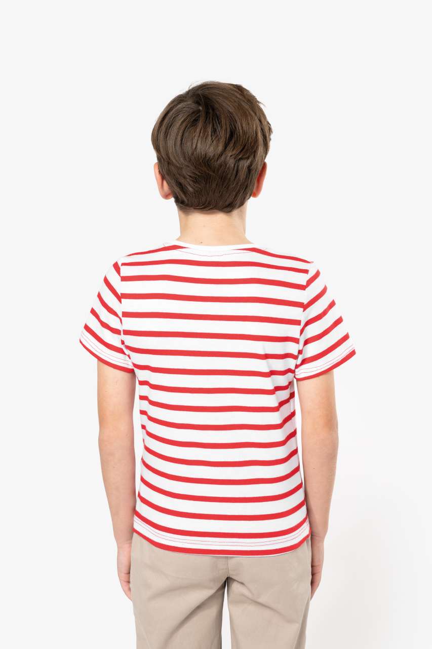 KIDS' STRIPED SHORT SLEEVE SAILOR T-SHIRT WITH POCKET - Slika 7
