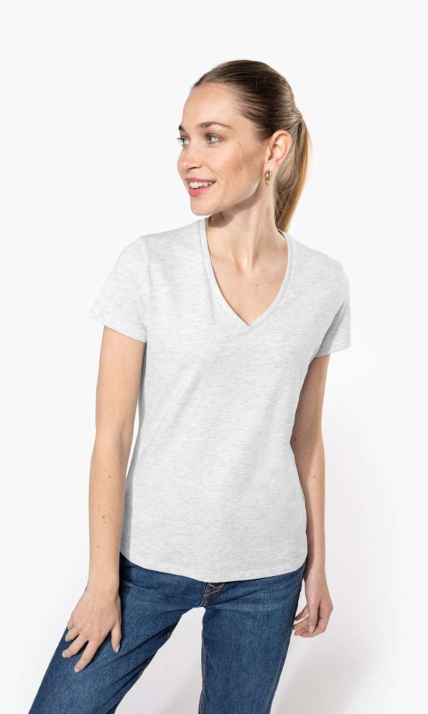 LADIES' SHORT-SLEEVED V-NECK T-SHIRT
