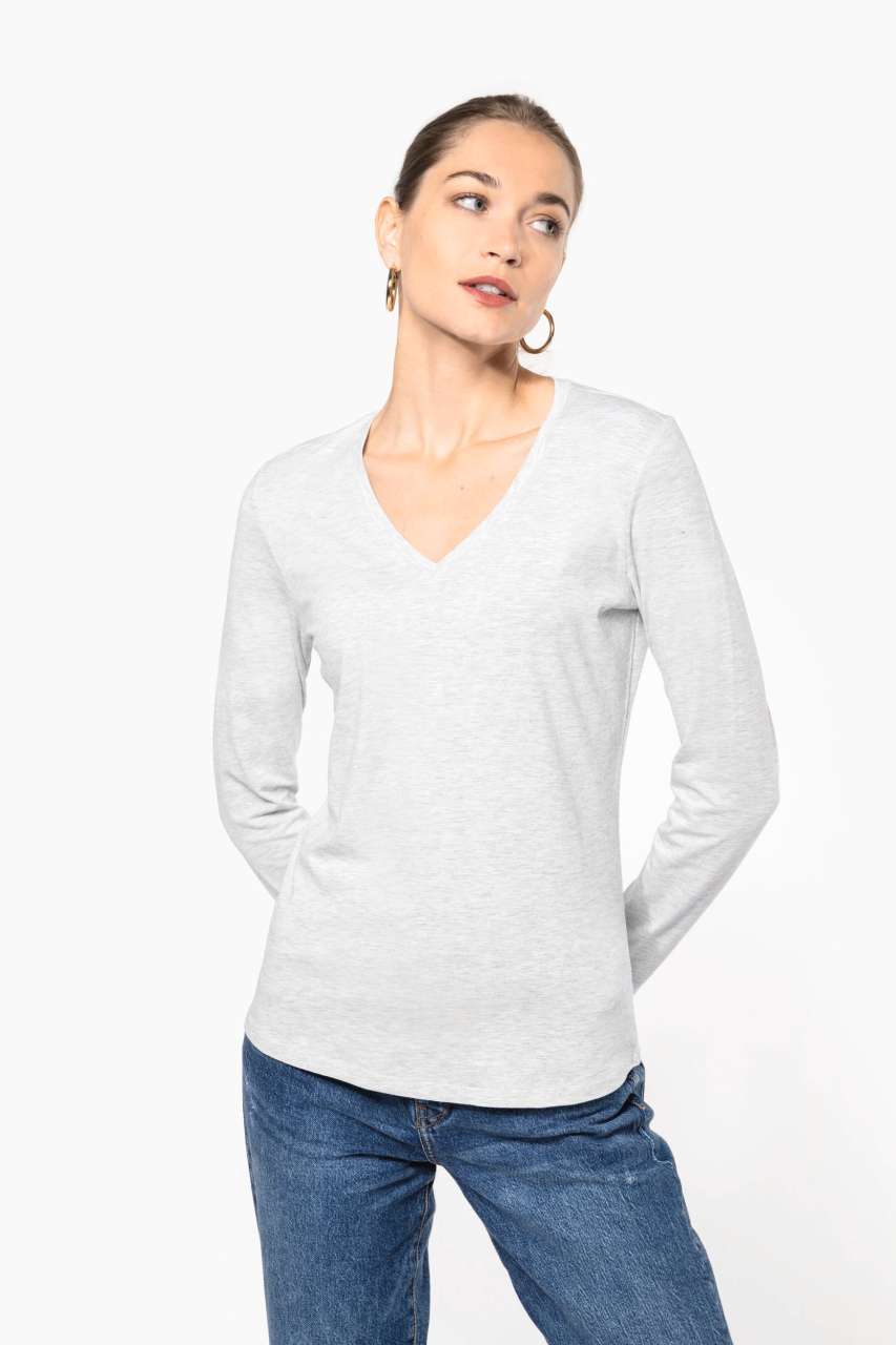 LADIES' LONG-SLEEVED V-NECK T-SHIRT - Slika 5