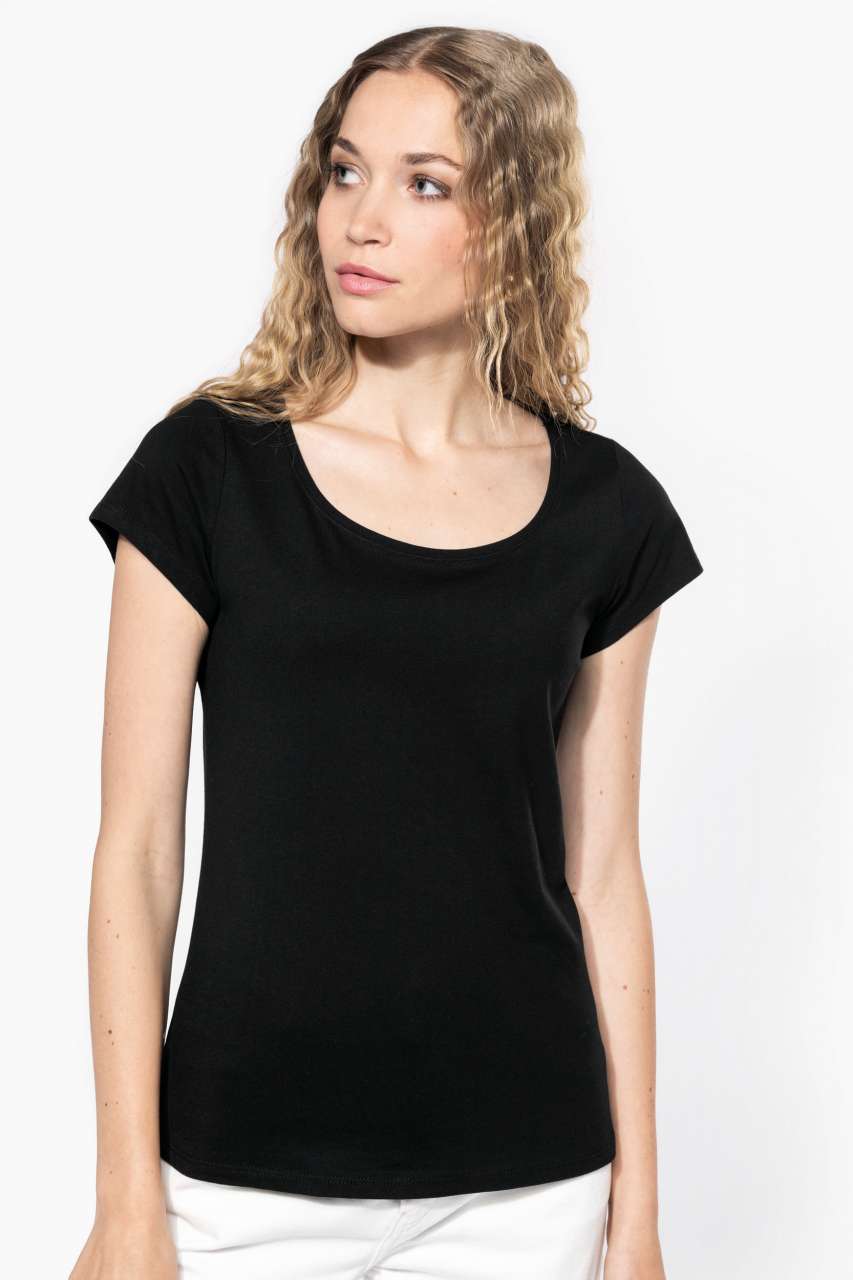 LADIES’ BOAT NECK SHORT-SLEEVED T-SHIRT