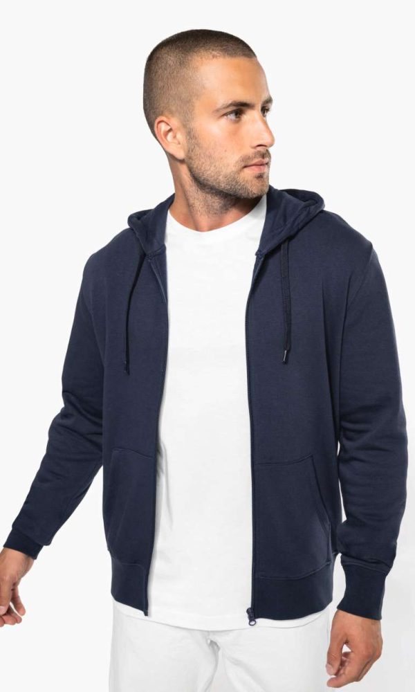 MEN'S ECO-FRIENDLY HOODED SWEATSHIRT WITH ZIP FASTENING