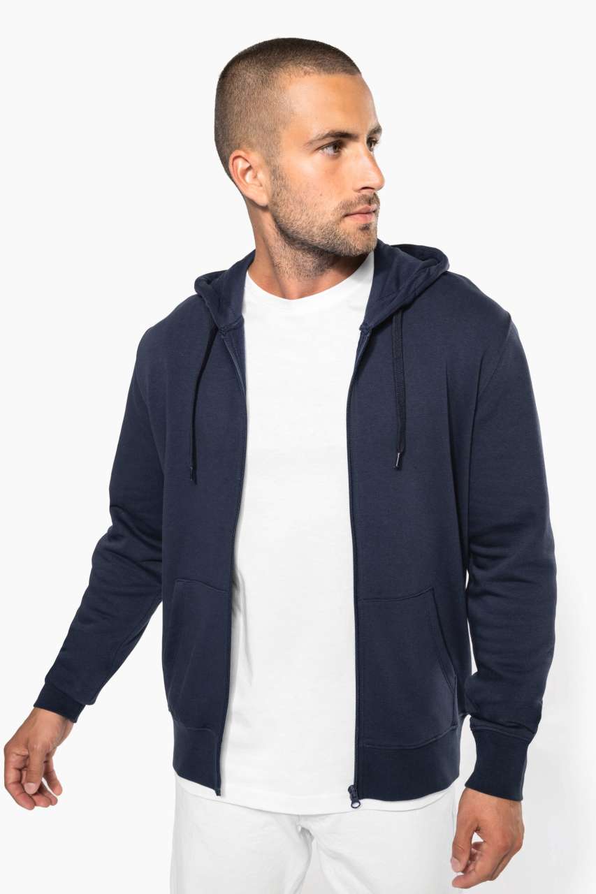 MEN'S ECO-FRIENDLY HOODED SWEATSHIRT WITH ZIP FASTENING