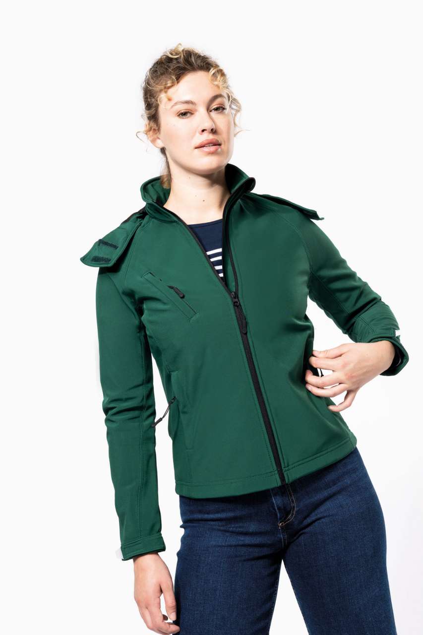 LADIES' DETACHABLE HOODED SOFTSHELL JACKET - Slika 4