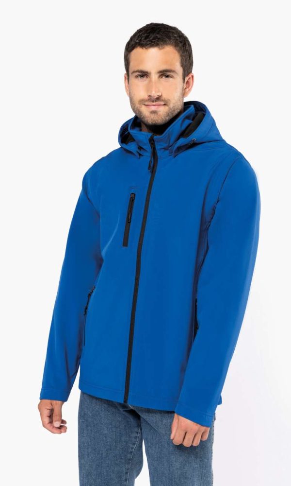 UNISEX 3-LAYER SOFTSHELL HOODED JACKET WITH REMOVABLE SLEEVES