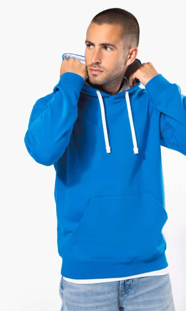 MEN'S CONTRAST HOODED SWEATSHIRT