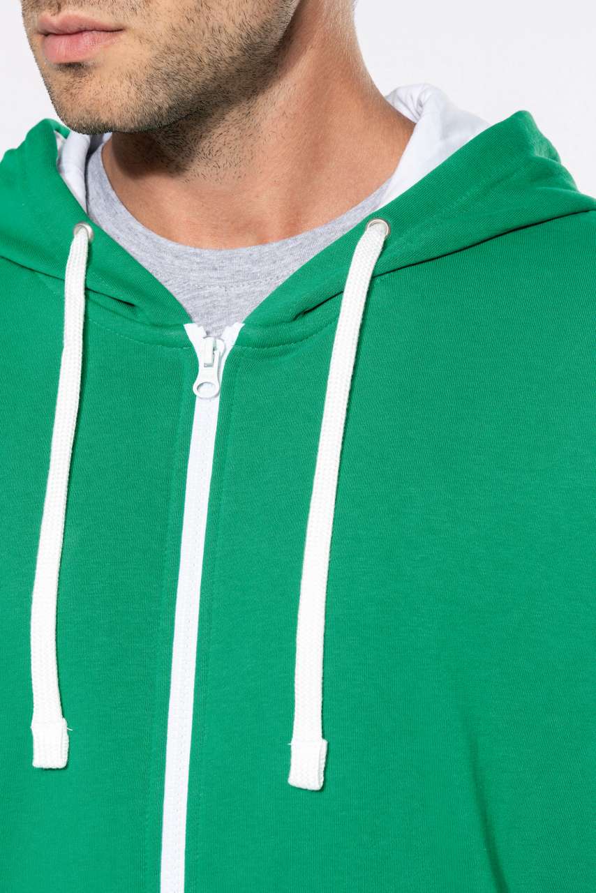 MEN'S CONTRAST HOODED FULL ZIP SWEATSHIRT - Slika 3