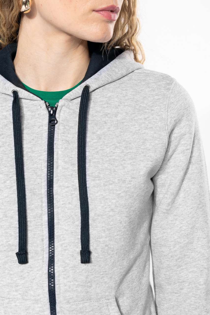 LADIES’ CONTRAST HOODED FULL ZIP SWEATSHIRT - Slika 3