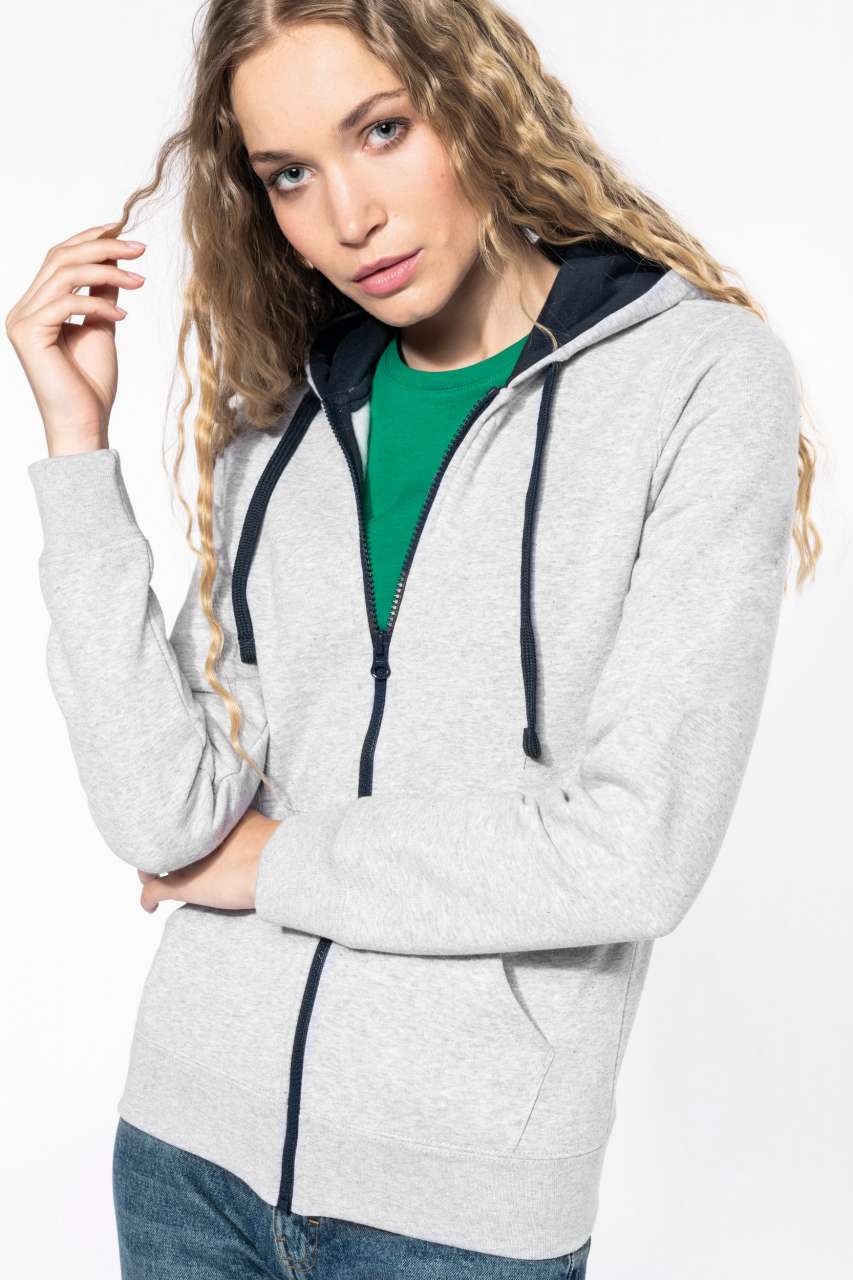 LADIES’ CONTRAST HOODED FULL ZIP SWEATSHIRT - Slika 6
