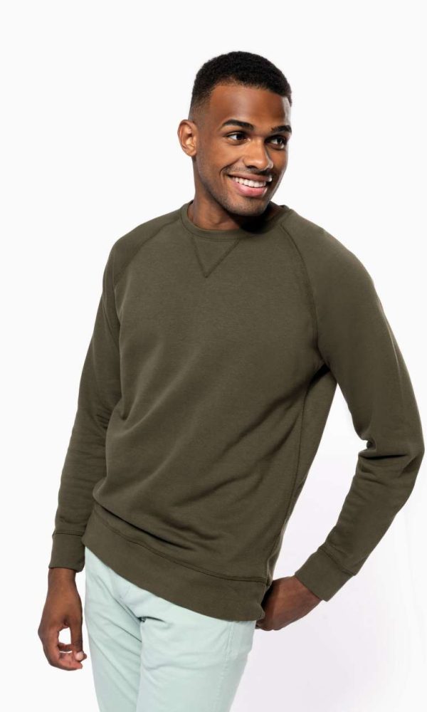 MEN'S ORGANIC COTTON CREW NECK RAGLAN SLEEVE SWEATSHIRT