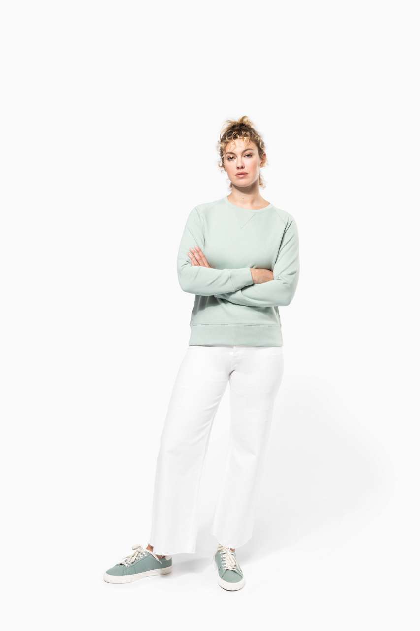 LADIES’ ORGANIC COTTON CREW NECK RAGLAN SLEEVE SWEATSHIRT - Slika 6