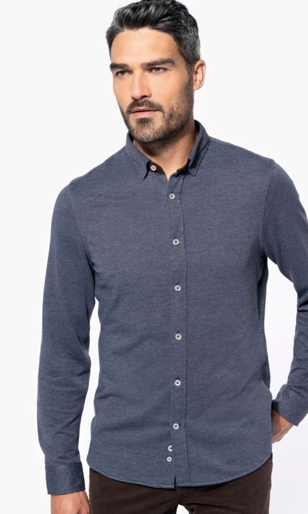 LONG-SLEEVED JACQUARD KNIT SHIRT