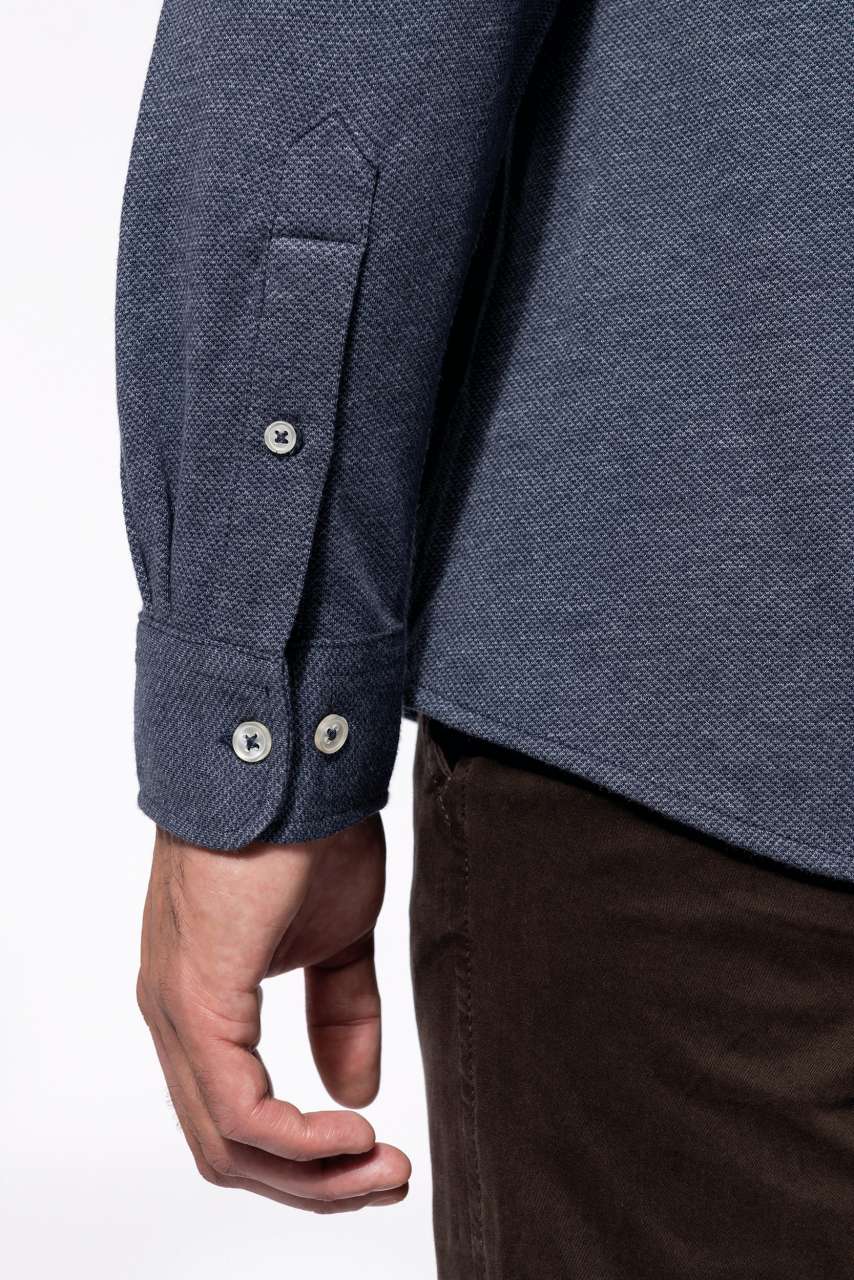 LONG-SLEEVED JACQUARD KNIT SHIRT - Slika 4