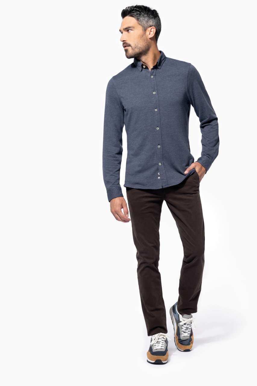 LONG-SLEEVED JACQUARD KNIT SHIRT - Slika 5
