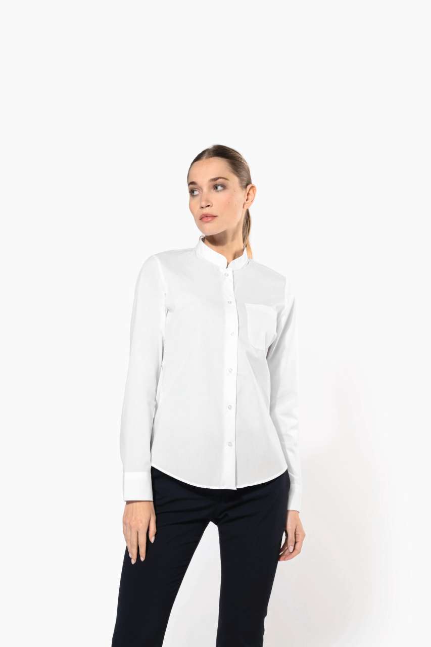 LADIES' LONG-SLEEVED MANDARIN COLLAR SHIRT - Slika 3