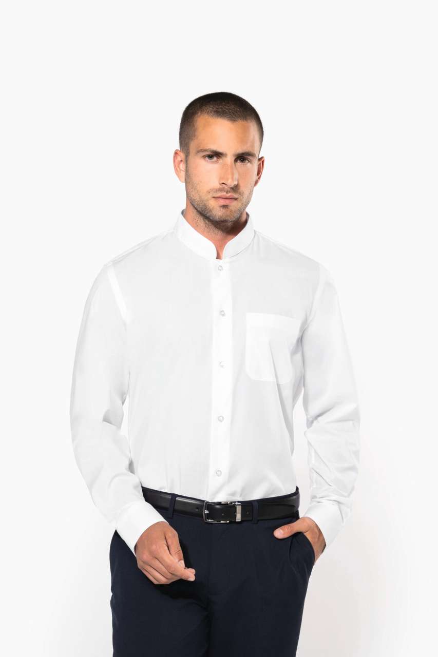 MEN'S LONG-SLEEVED MANDARIN COLLAR SHIRT - Slika 4