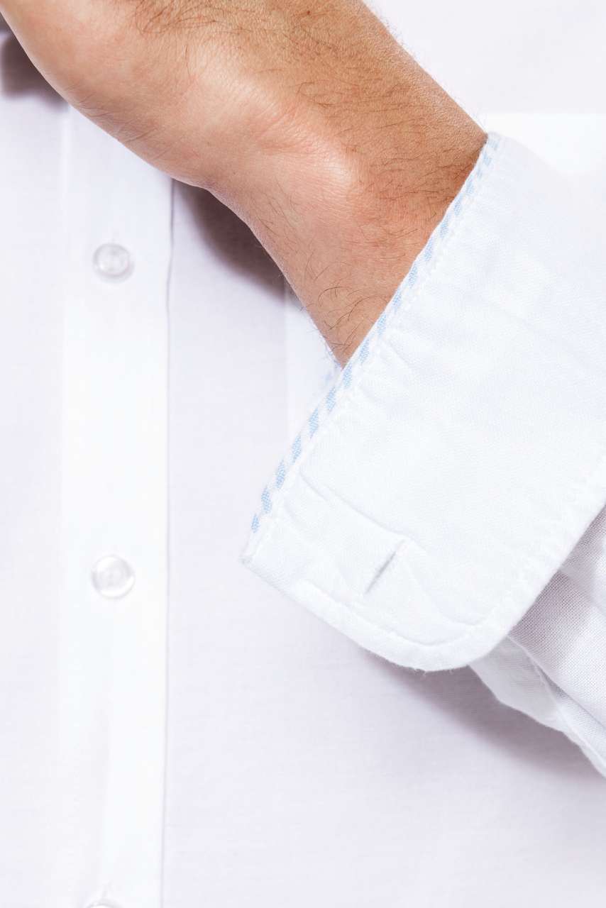 LONG-SLEEVED WASHED OXFORD COTTON SHIRT - Slika 3