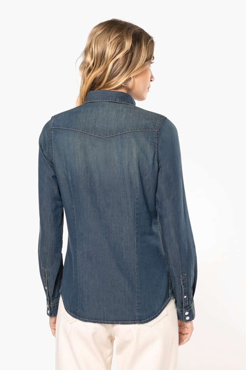 LADIES' LONG-SLEEVED DENIM SHIRT - Slika 2