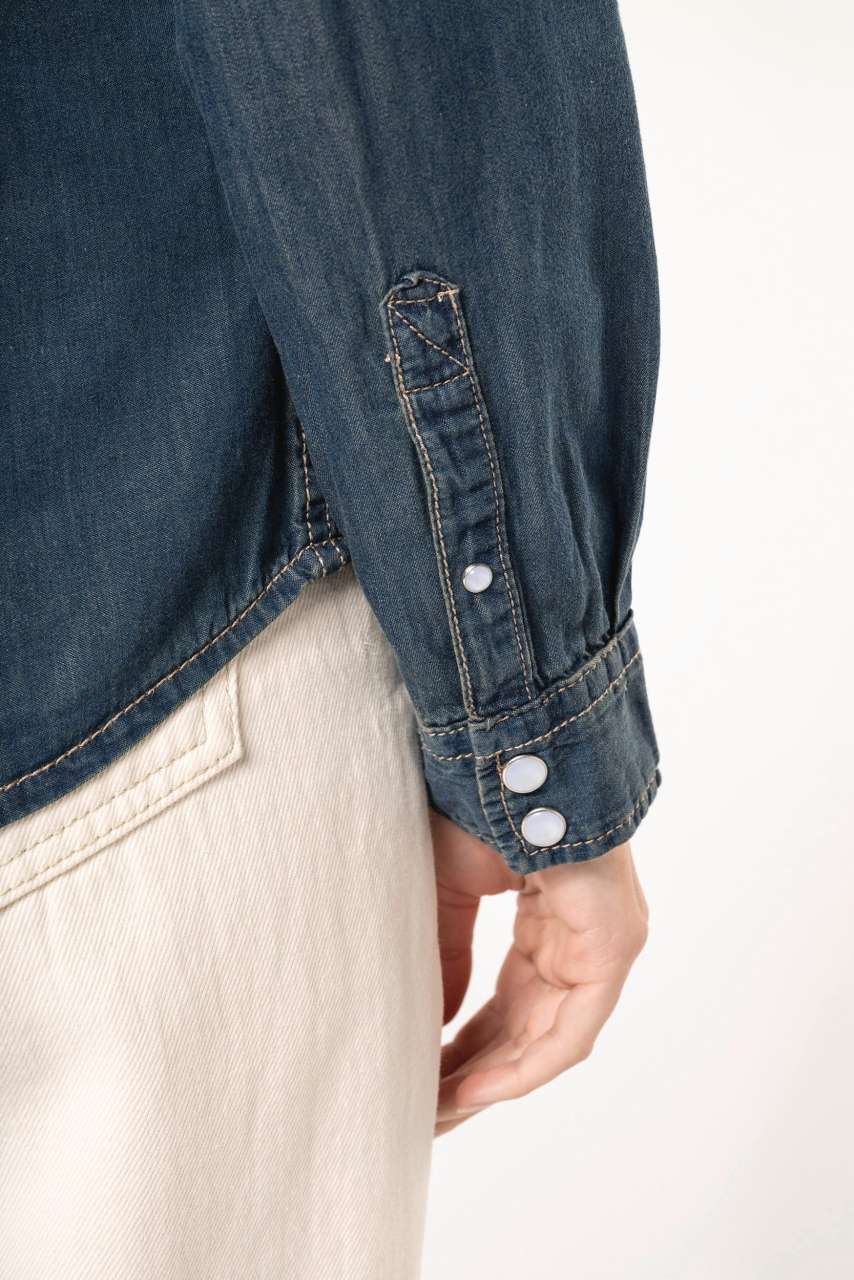 LADIES' LONG-SLEEVED DENIM SHIRT - Slika 8