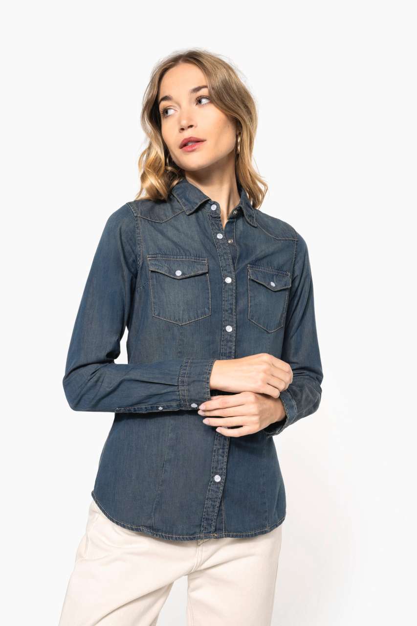 LADIES' LONG-SLEEVED DENIM SHIRT - Slika 9