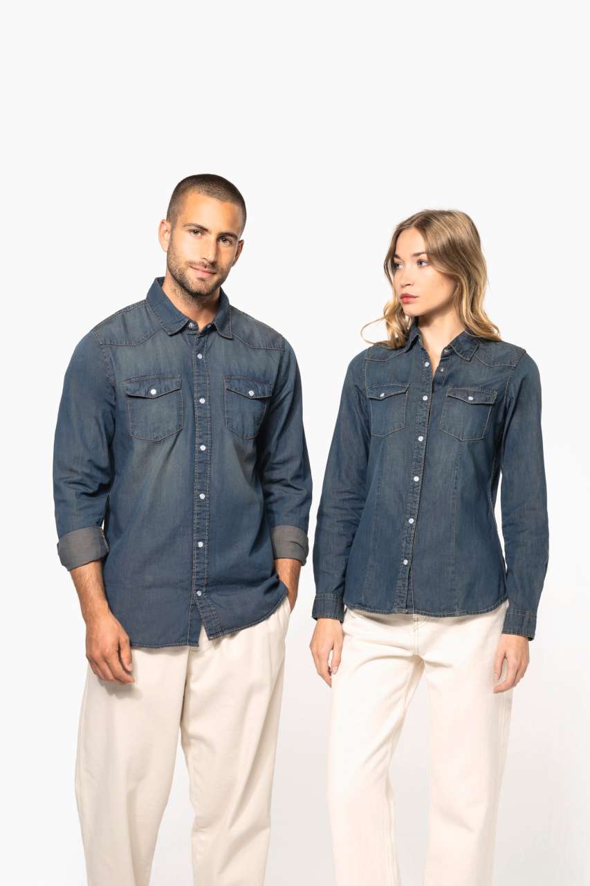 MEN'S LONG-SLEEVED DENIM SHIRT - Slika 6