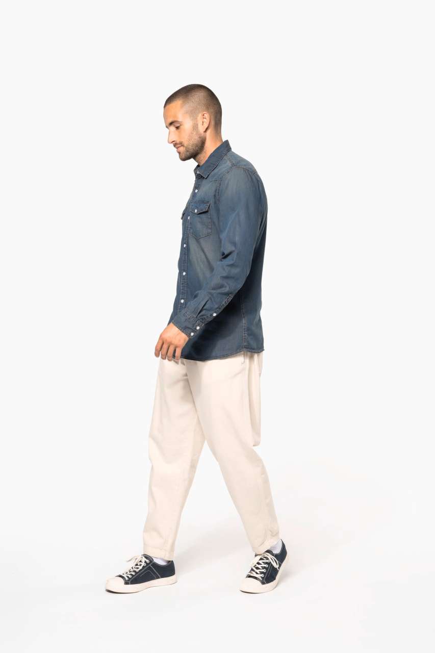 MEN'S LONG-SLEEVED DENIM SHIRT - Slika 9
