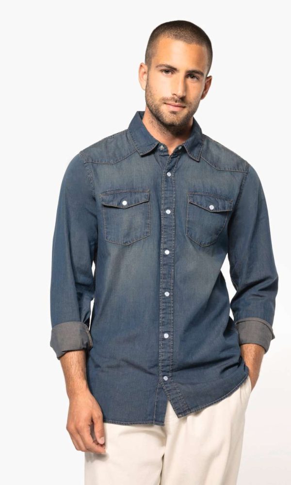 MEN'S LONG-SLEEVED DENIM SHIRT